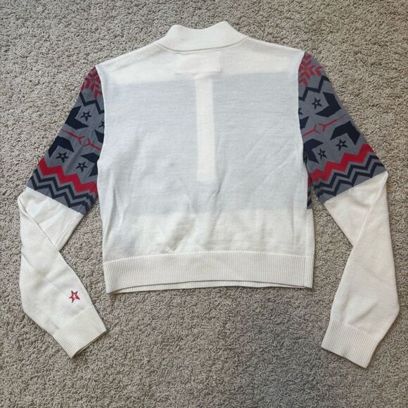 Perfect Moment Nordic Half Zip Sweater in Snow White Merino Wool Medium - Picture 7 of 7